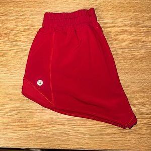 Lululemon red hotty hot shorts